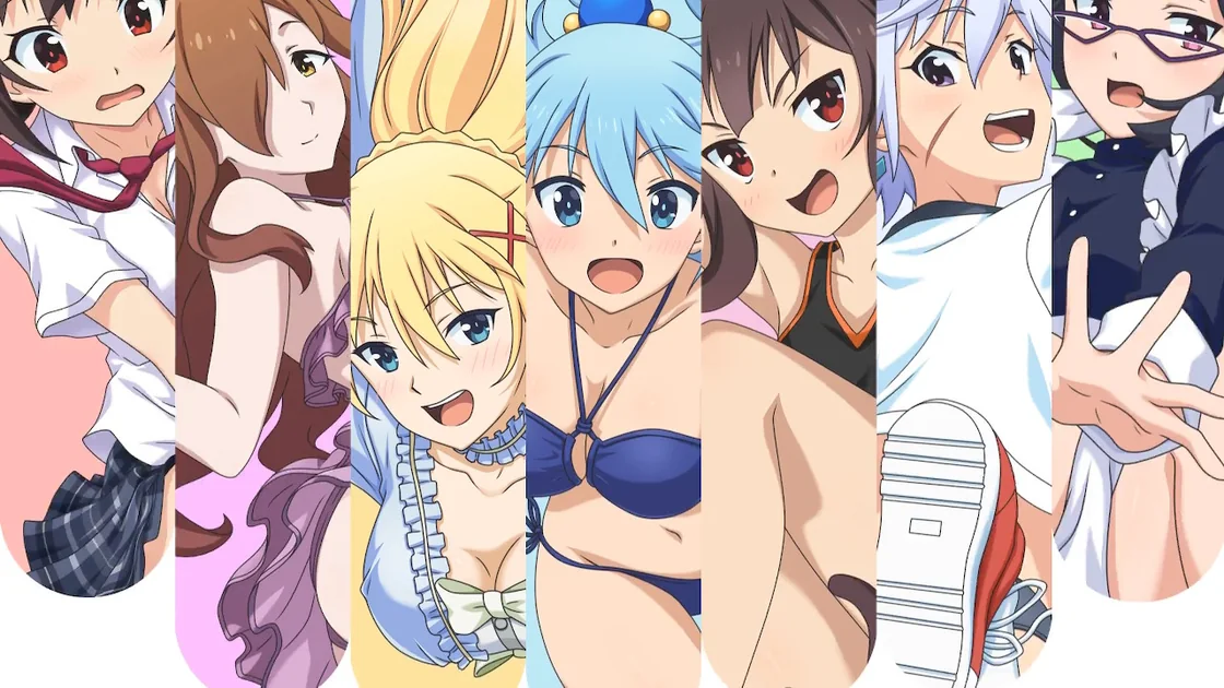 ภาพรวมตัวละครหญิงเจ็ดคนจากเกม KONOSUBA